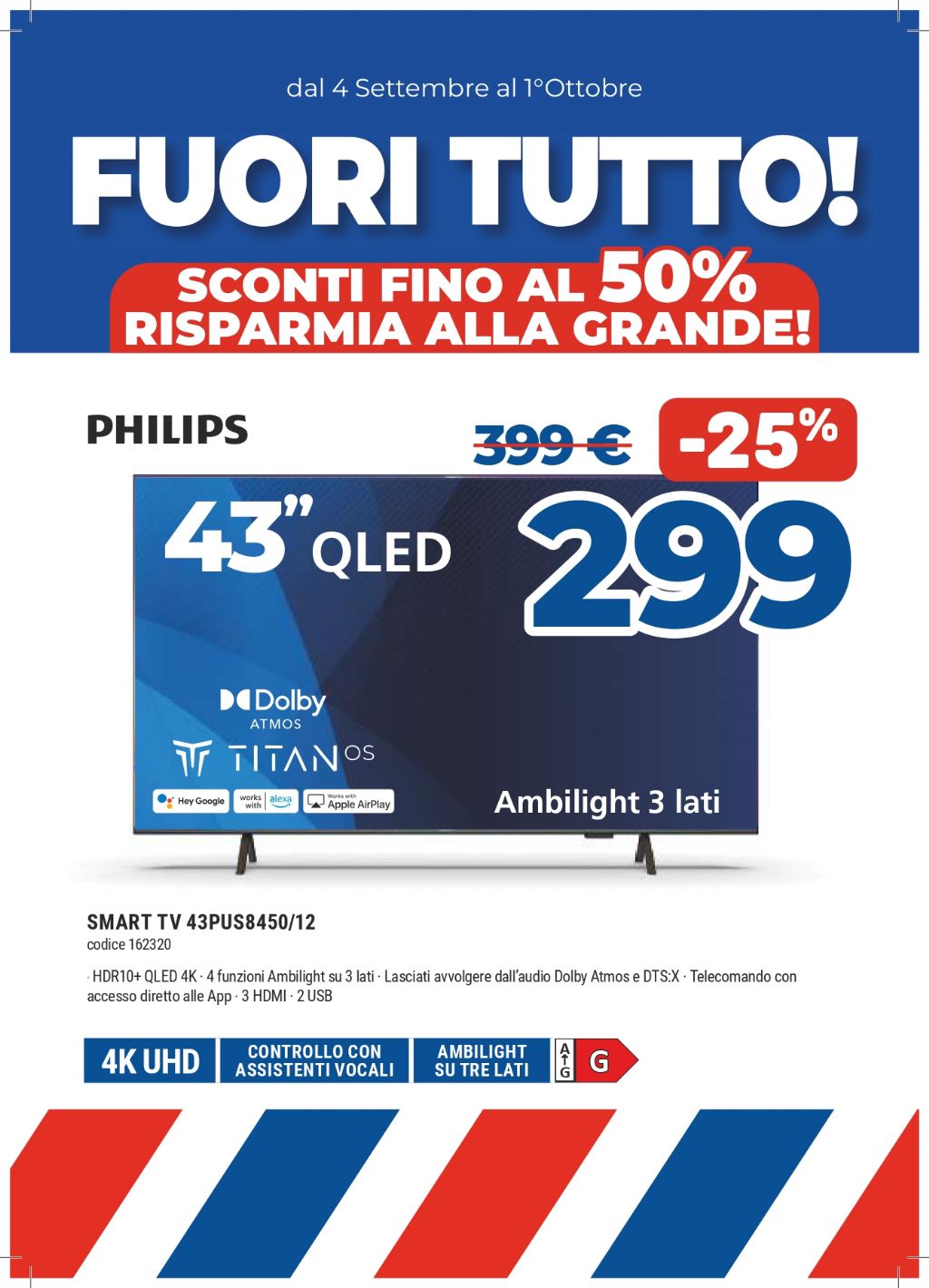 TV PHILIPS 43PUS8450 43'' 4K QLED